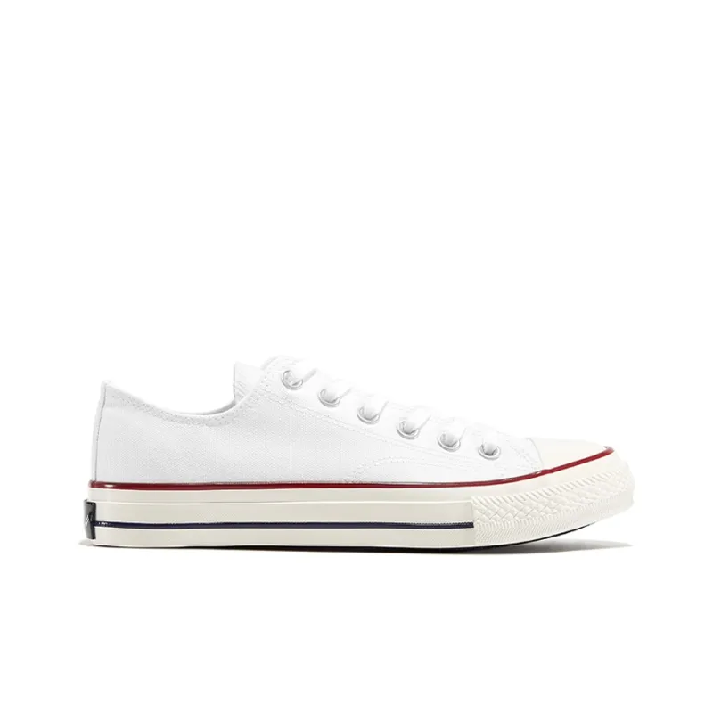 Feiyue Anti Slip Wear Resistant Low Top Canvas Shoes Unisex White-1