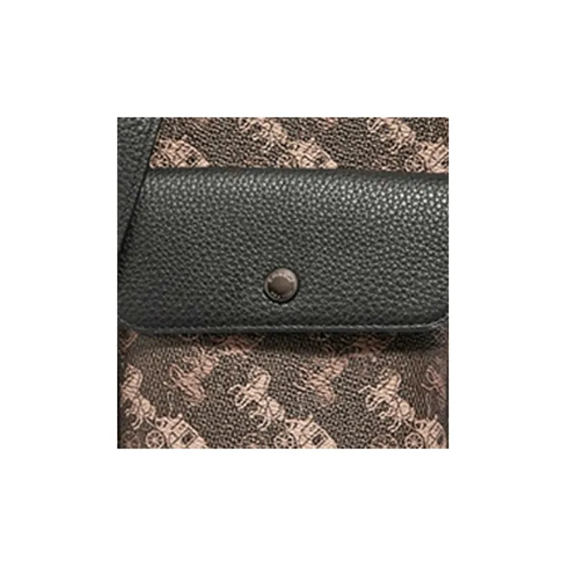 COACH Hybrid Leather Cell Phone Pouch, Crossbody Bag Trumpets Men's Brown-4