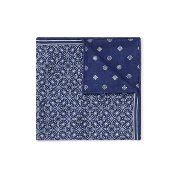 Brunello Cucinelli Geometric-pattern Reversible Silk Pocket Square