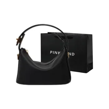 PINK·LAND PU One Shoulder Handbag Crossbody Bag Regular Women's Black/White