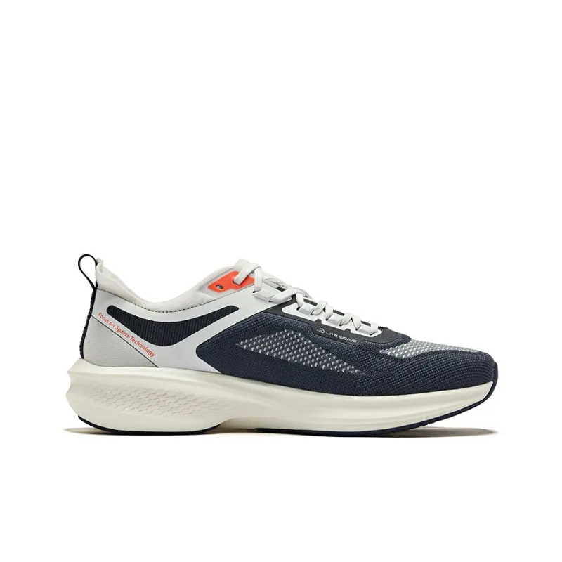 Erke Lightning 3.0 Cushioning Rebound Wear-Resistant Low-Top Running Shoes Men's Gray Ink Blue Elk White-1