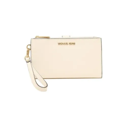MICHAEL KORS Jet Set Saffiano Leather Wallet Large Size Women's Ecru