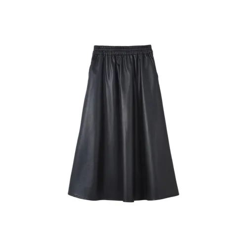 Dme Leather Long Skirts Women's Black