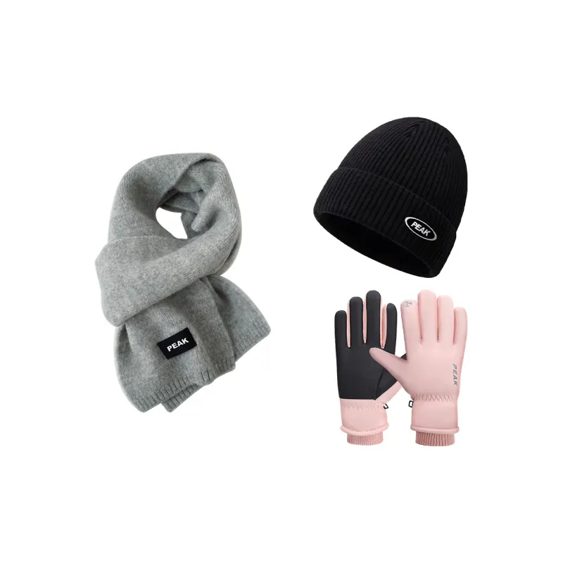 PEAK Knitted Fabric Beanies Two Piece Set Unisex-4