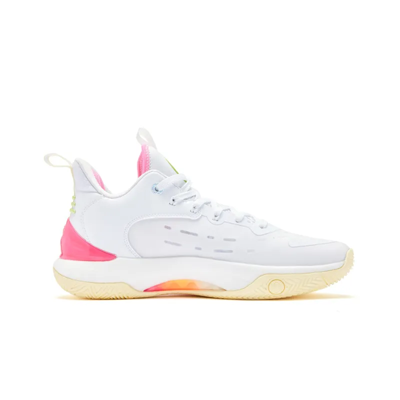 QIAODAN Killing Move 3.0 Cushioned Slip Resistant Mid Top Basketball Shoes Men's Jordan White-1
