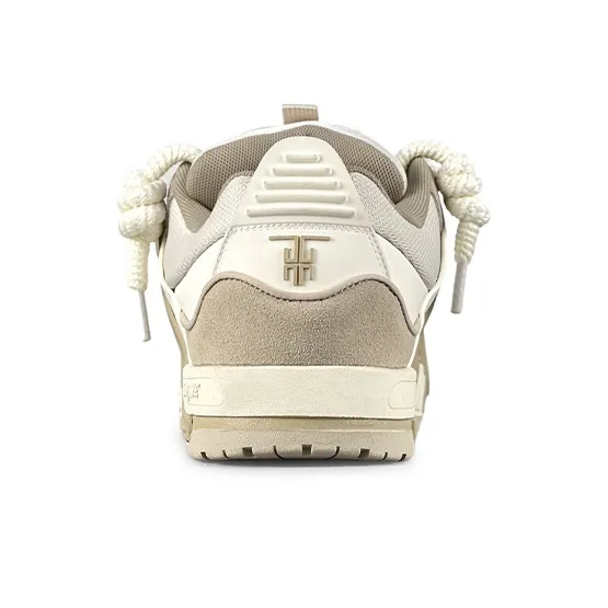 TOFAVE Puffy Shoes Low Top Skateboard Shoes Unisex Milk Oat-3