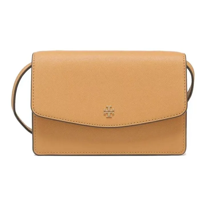 TORY BURCH Leather Shoulder Bag, Crossbody Bag Mini Women's Beige-0