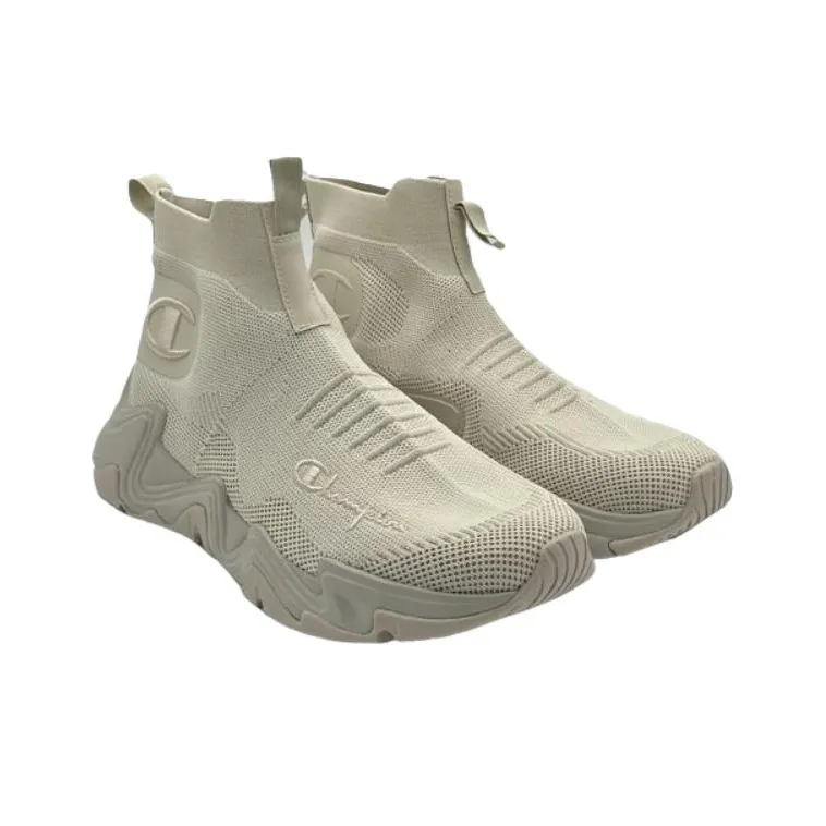 Champion Hyper C Raw Cushioning Wear Resistant High Top Casual Shoes Men's Beige-3