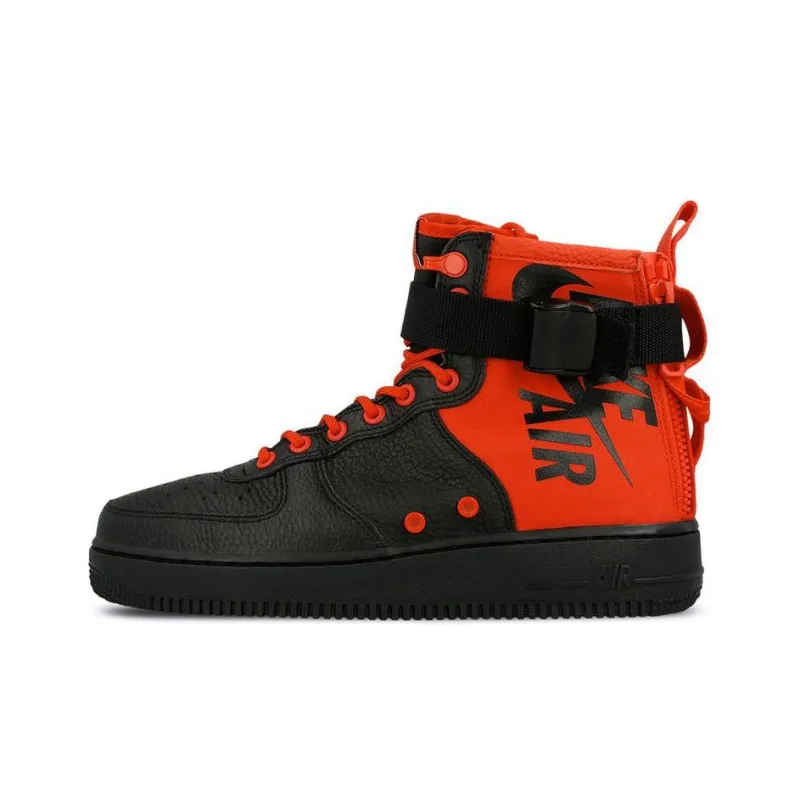 Nike Sf Air Force 1 Mid Habanero Red Black-0