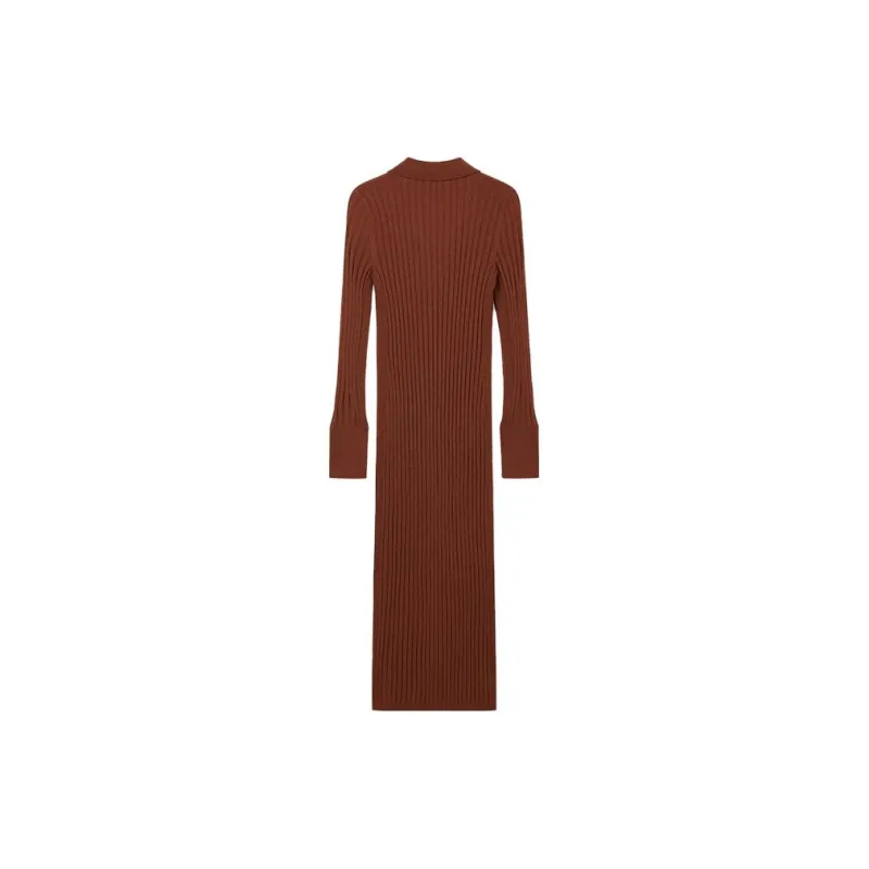 CLUB MONACO Long Sleeved Dresses Women's Red Brown-1