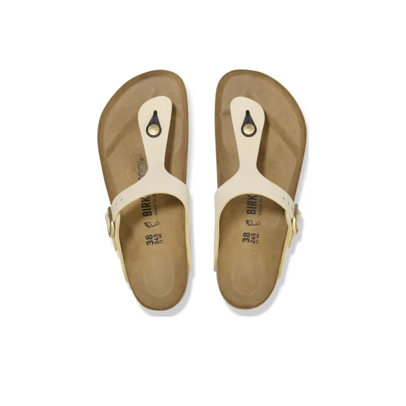Birkenstock Gizeh Flip Flops Women's Beige Narrow Fit-3
