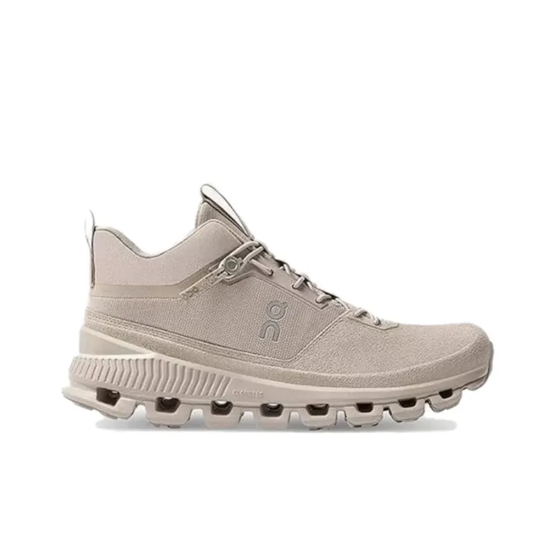 On Cloud Hi Abrasion Resistant Low Top Running Shoes Women's Beige-1
