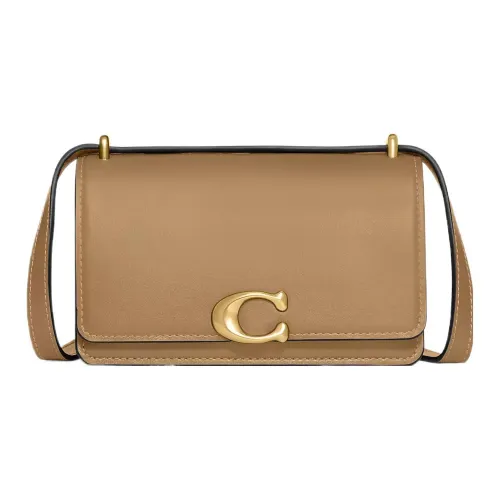 COACH Bandit Cow Leather Shoulder Bag, Crossbody Bag Small Size Women's Tan