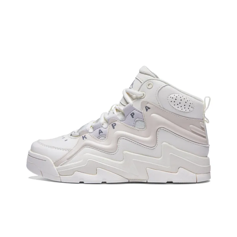 Kappa High Top Vintage Basketball Shoes Unisex Winter White Egret Feather White-0