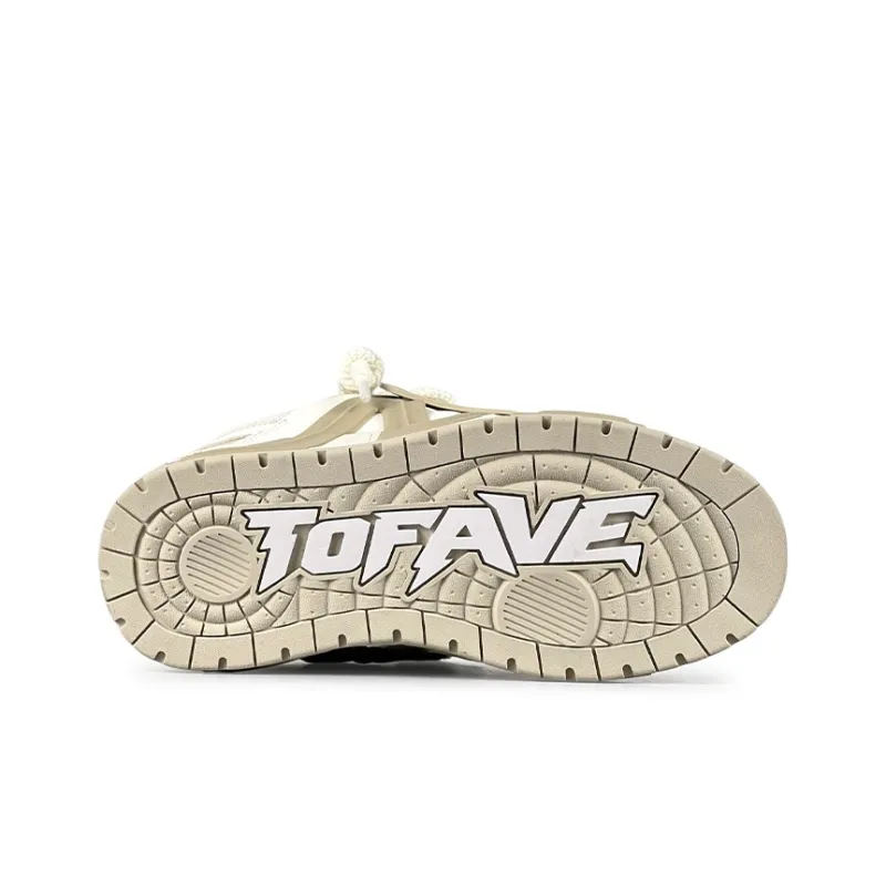 TOFAVE Puffy Shoes Low Top Skateboard Shoes Unisex Milk Oat-4