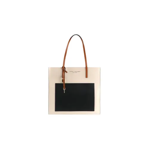 MARC JACOBS Leather Tote Bag, Shopping Bag, Shoulder Bag, Handbag Women's Beige & Black