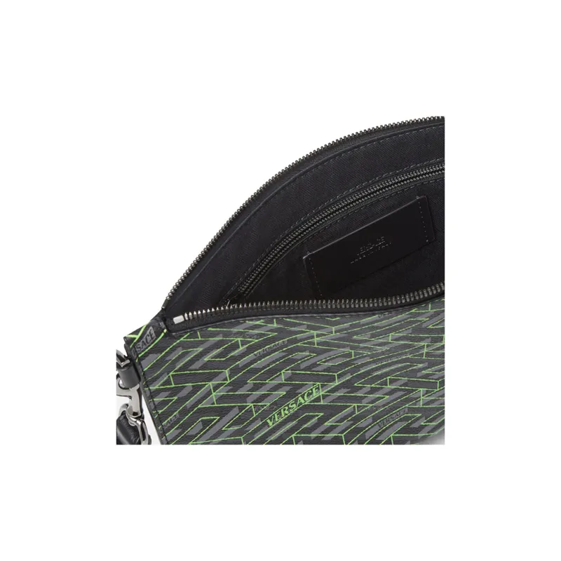 VERSACE Coated Canvas Clutch Regular Men's Green-3