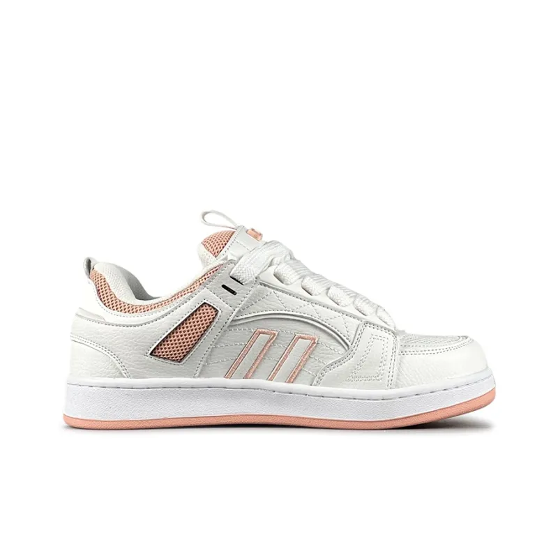 LuzaoT SUPER DRAG Low Top Skateboard Shoes Women's White Pink-1