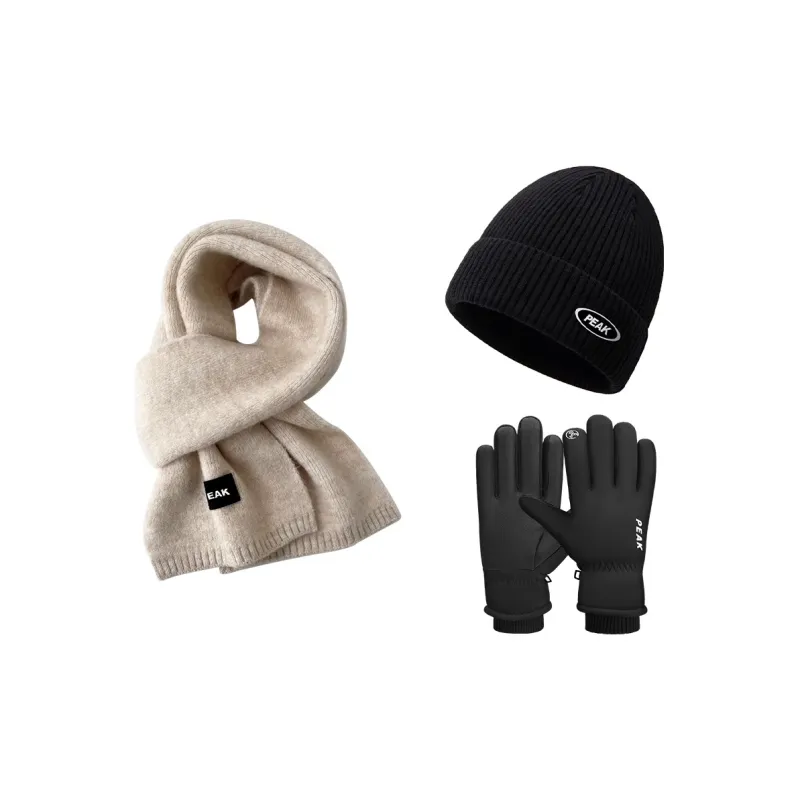 PEAK Knitted Fabric Beanies Two Piece Set Unisex-3