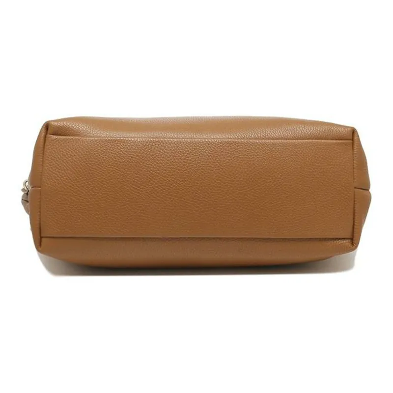 Furla Leather Tote Bag Shopping Bag Handbag Women's Red Brown-4