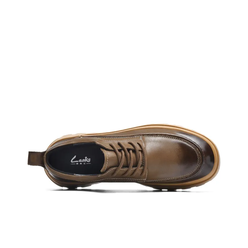 Laoks Men's Casual Shoes Men Low Top Black, Brown-4