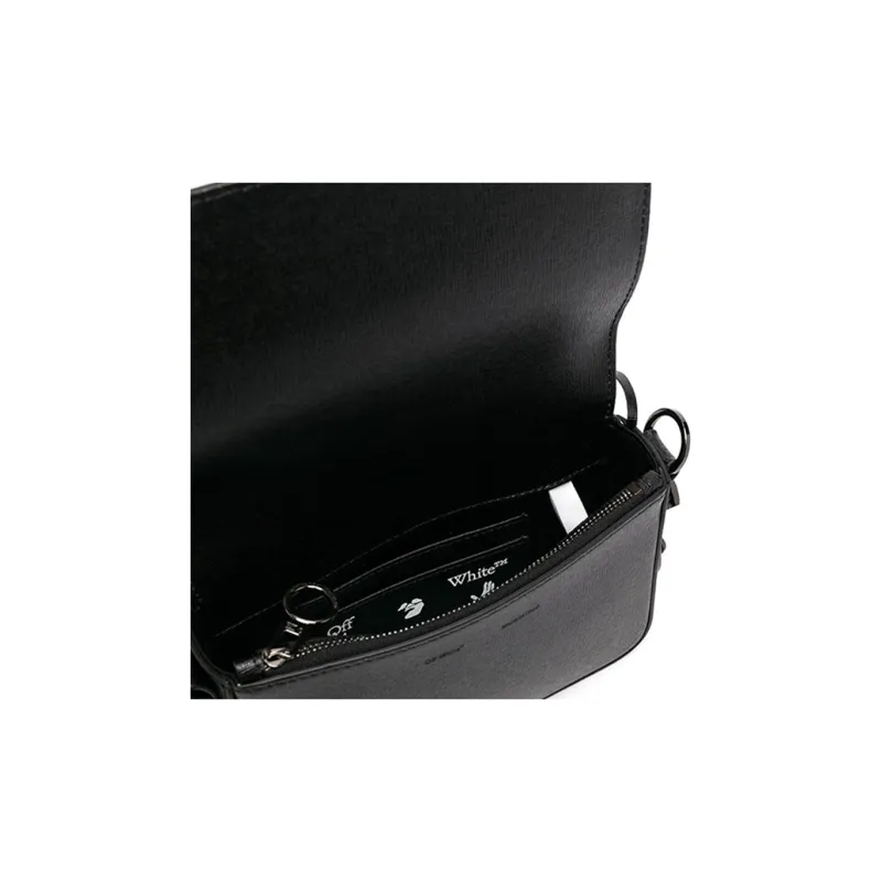 OFF WHITE Diag Leather Shoulder Bag Crossbody Bag Mini Women's Black White-3