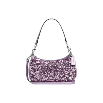 COACH Teri Smooth Leather Bonded Calfskin Shoulder Bag Handbag Shoulder Bag Women's Light Purple