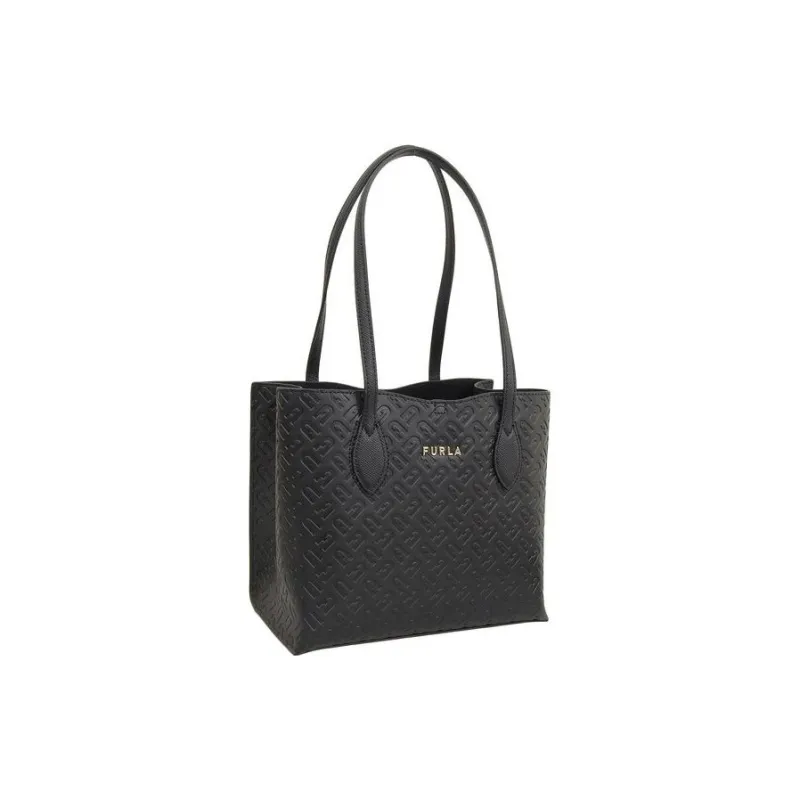 Furla Era Leather Tote Bag, Shopping Bag, Handbag Small Size Women's Black-1