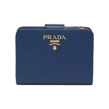 PRADA Leather Wallet Women's Blue