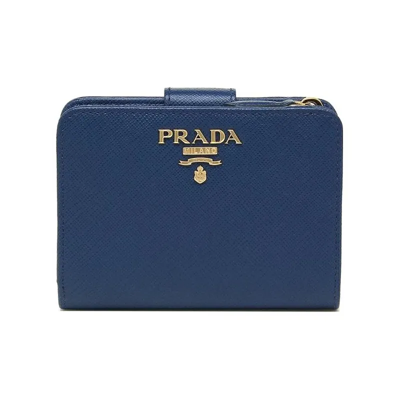 PRADA Leather Wallet Women's Blue-0