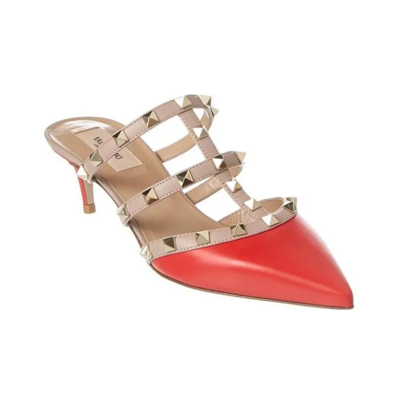 Valentino Closed Toe Slippers Women's Red-2