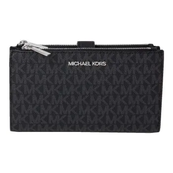 MICHAEL KORS Coated Canvas Wallet Women's Black