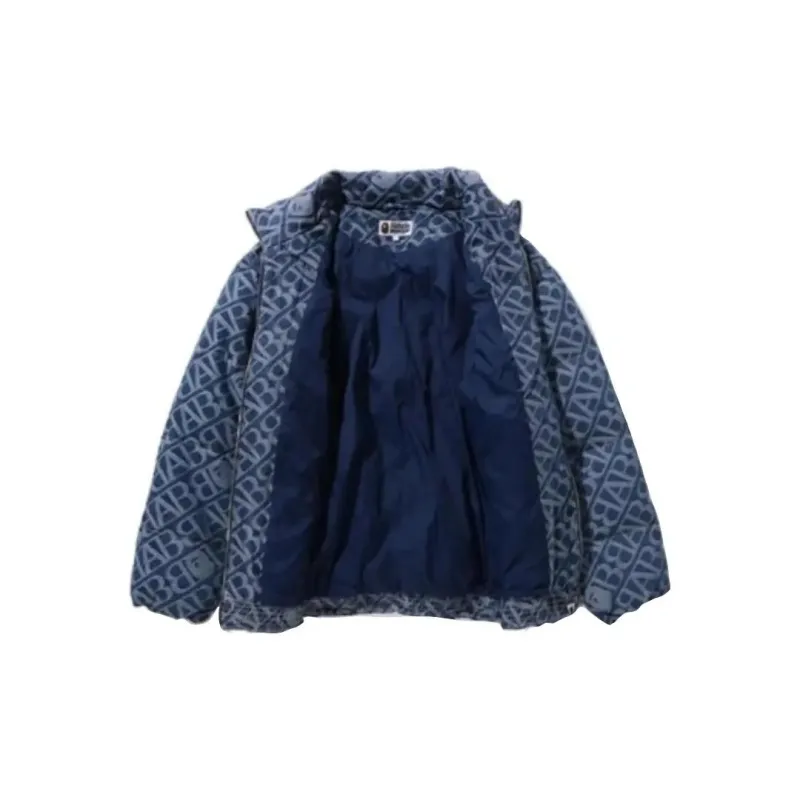 Bape Denim Monogram Puffer Down Jacket-5