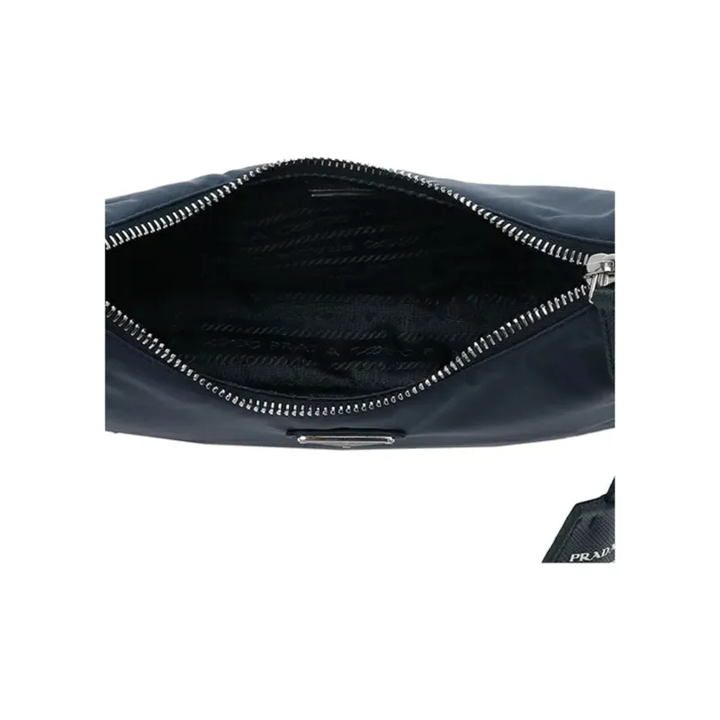 PRADA Re Edition Leather Handbag Shoulder Bag Women's Marine Blue-5