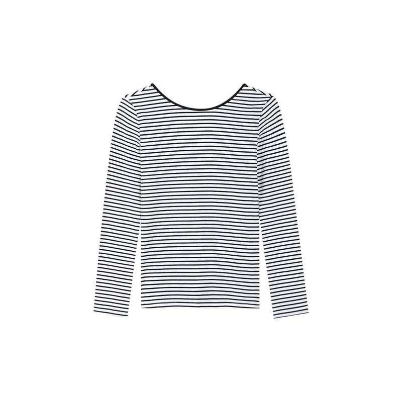 THE SEA LIFE Knitwear Women's Black White Stripes-1