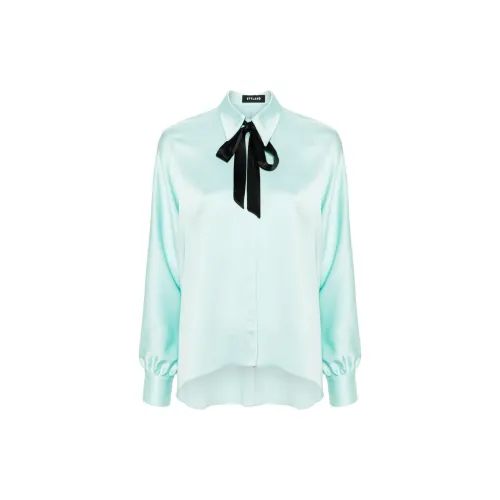 STYLAND Bow-collar Crepe Shirt