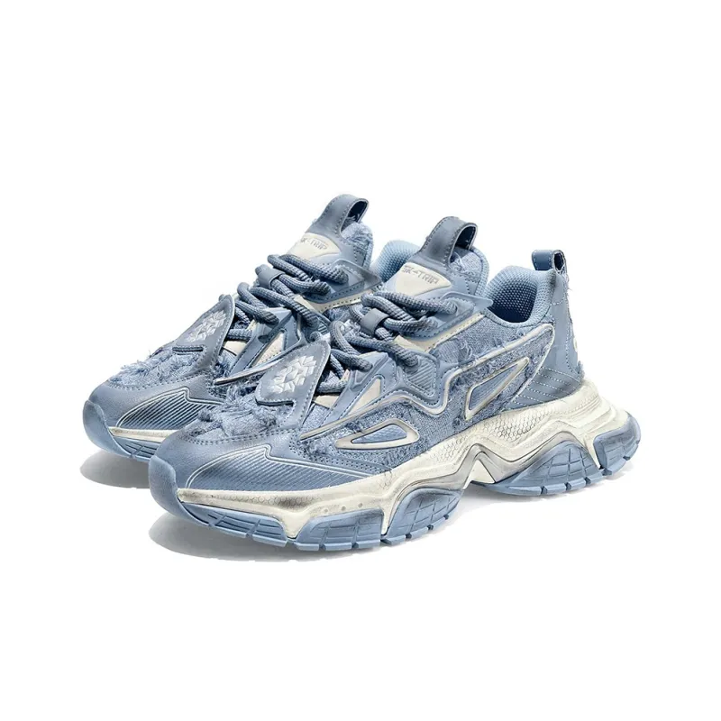 SK.TRIP Bow And Arrow 1 Cushioning Height Increasing Wear-Resistant Low-Top Chunky Sneakers Unisex Clear Azure Blue-3