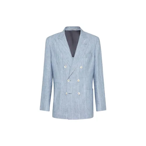 Brunello Cucinelli Business Suits Men Sky Blue