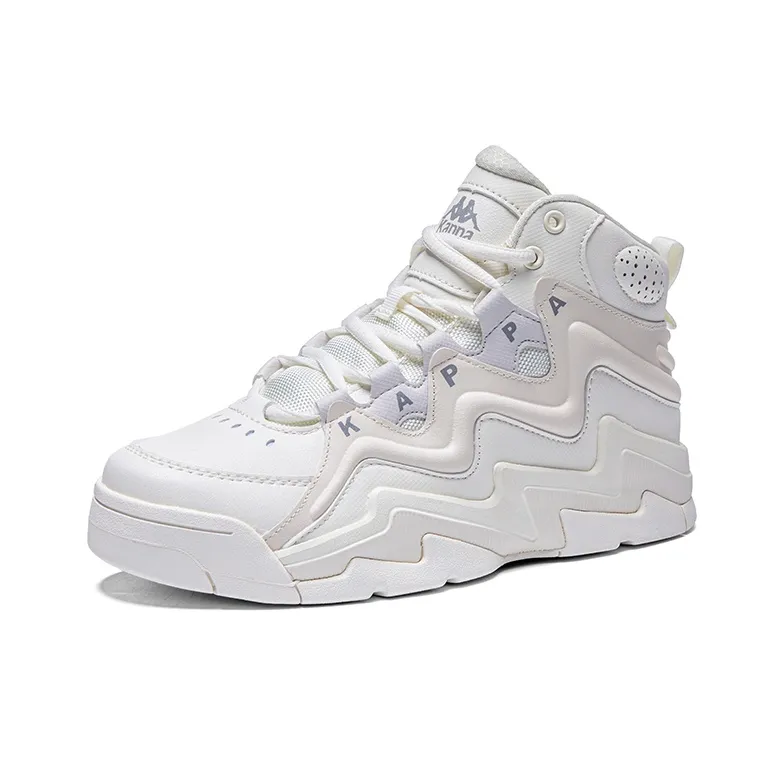 Kappa High Top Vintage Basketball Shoes Unisex Winter White Egret Feather White-2