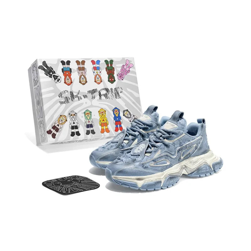 SK.TRIP Bow And Arrow 1 Cushioning Height Increasing Wear-Resistant Low-Top Chunky Sneakers Unisex Clear Azure Blue-0
