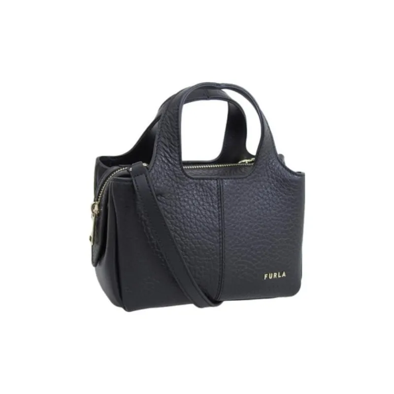 Furla Leather Tote Bag, Shopping Bag, Shoulder Bag, Crossbody Bag, Handbag Mini Women's Black-1