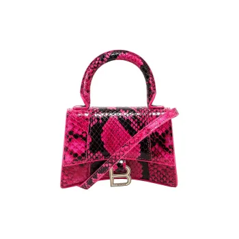 Balenciaga Hourglass Calfskin Hourglass Bag, Shoulder Bag, Crossbody Bag, Handbag Mini Women's Pink