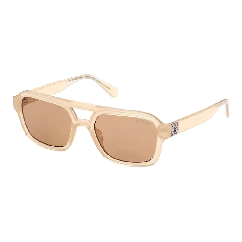 GUESS Plastic Square Sunglasses Unisex Beige-0