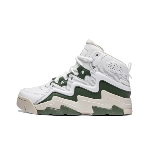 Kappa Vintage Basketball Shoes Unisex High-Top White/Bean Green