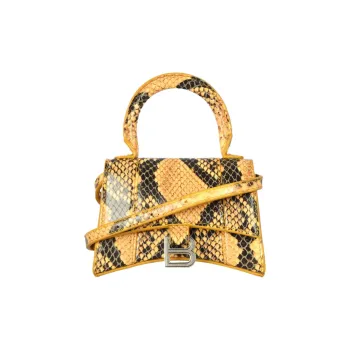 Balenciaga Hourglass Calfskin Hourglass Bag Shoulder Bag Crossbody Bag Handbag Mini Women's Yellow