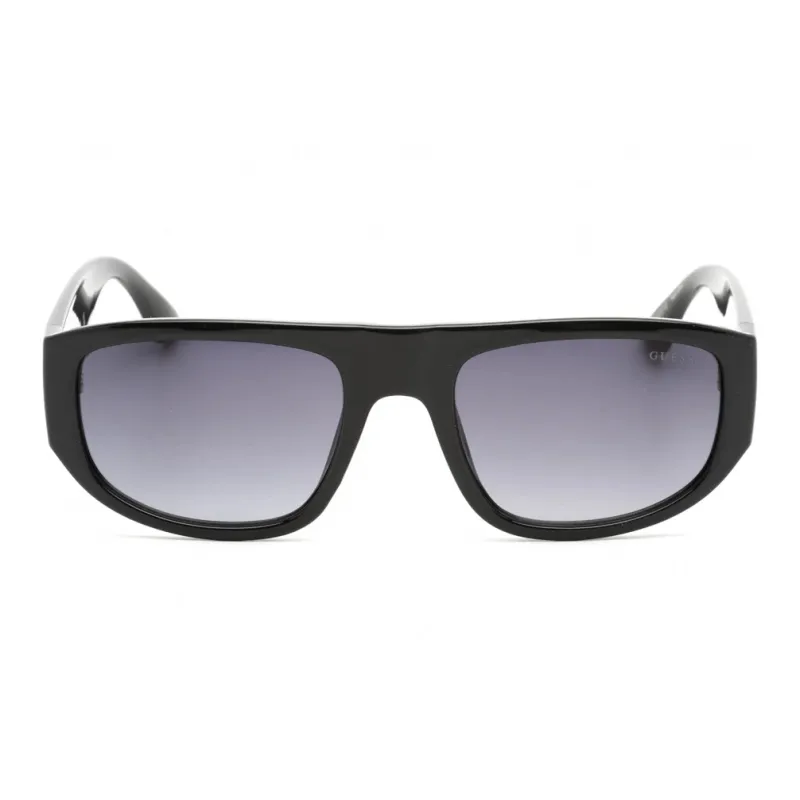 GUESS Plastic Rectangular Sunglasses Men's Black-1