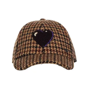 Maison Michel Tiger Shepherd's-check Baseball Cap