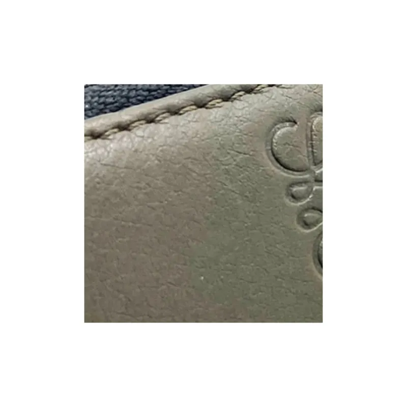 LOEWE Leather Wallet Mini Unisex Brown Multicolor Khaki Green-5