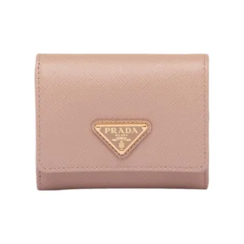 PRADA Saffiano Leather Wallet Small Size Women's Pink