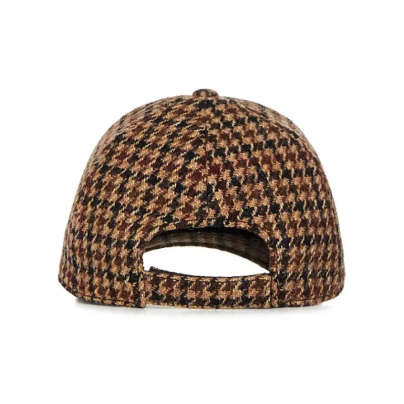 Maison Michel Tiger Shepherd's-check Baseball Cap-2